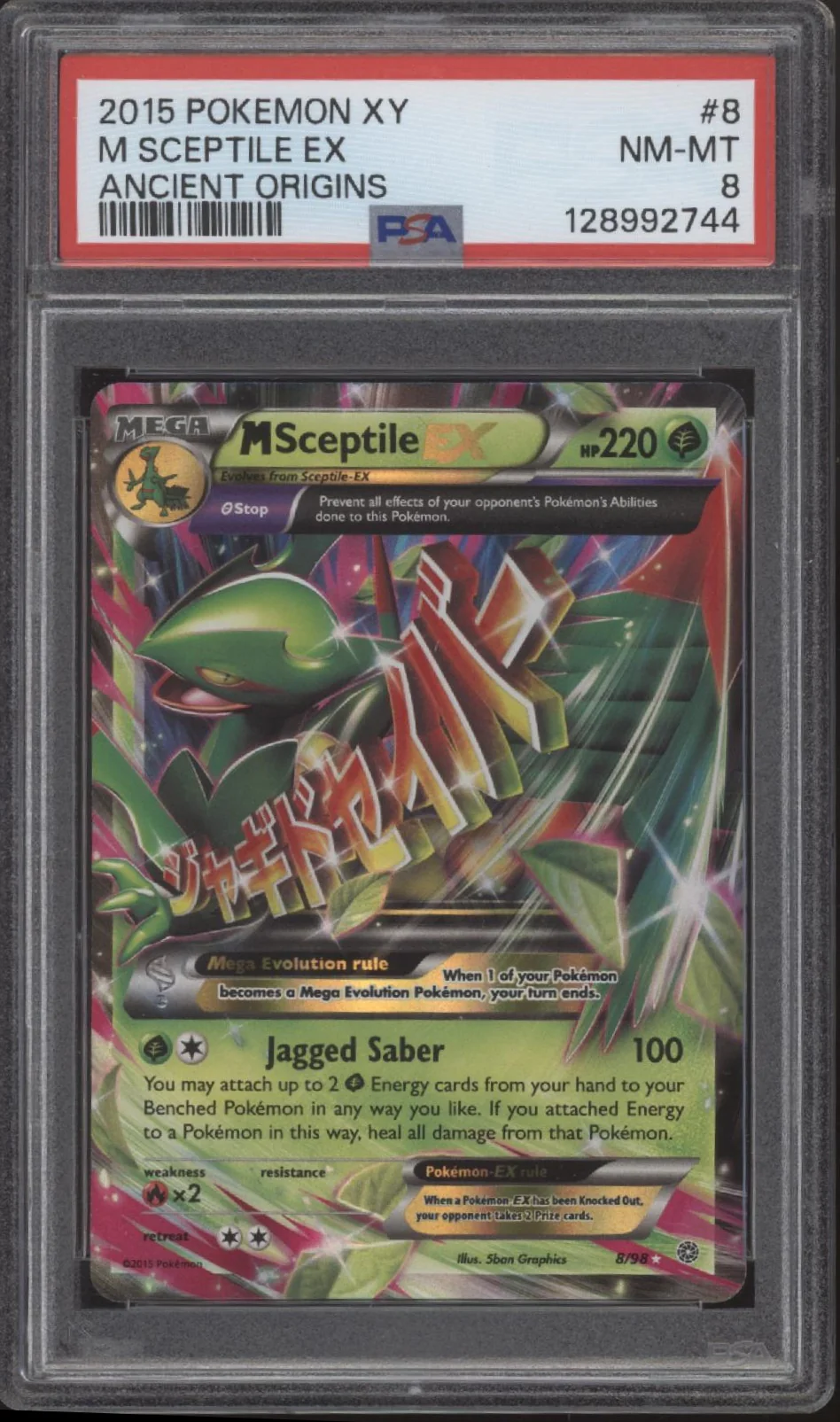 M Sceptile ex Pokemon Ancient Origins #8 PSA 8