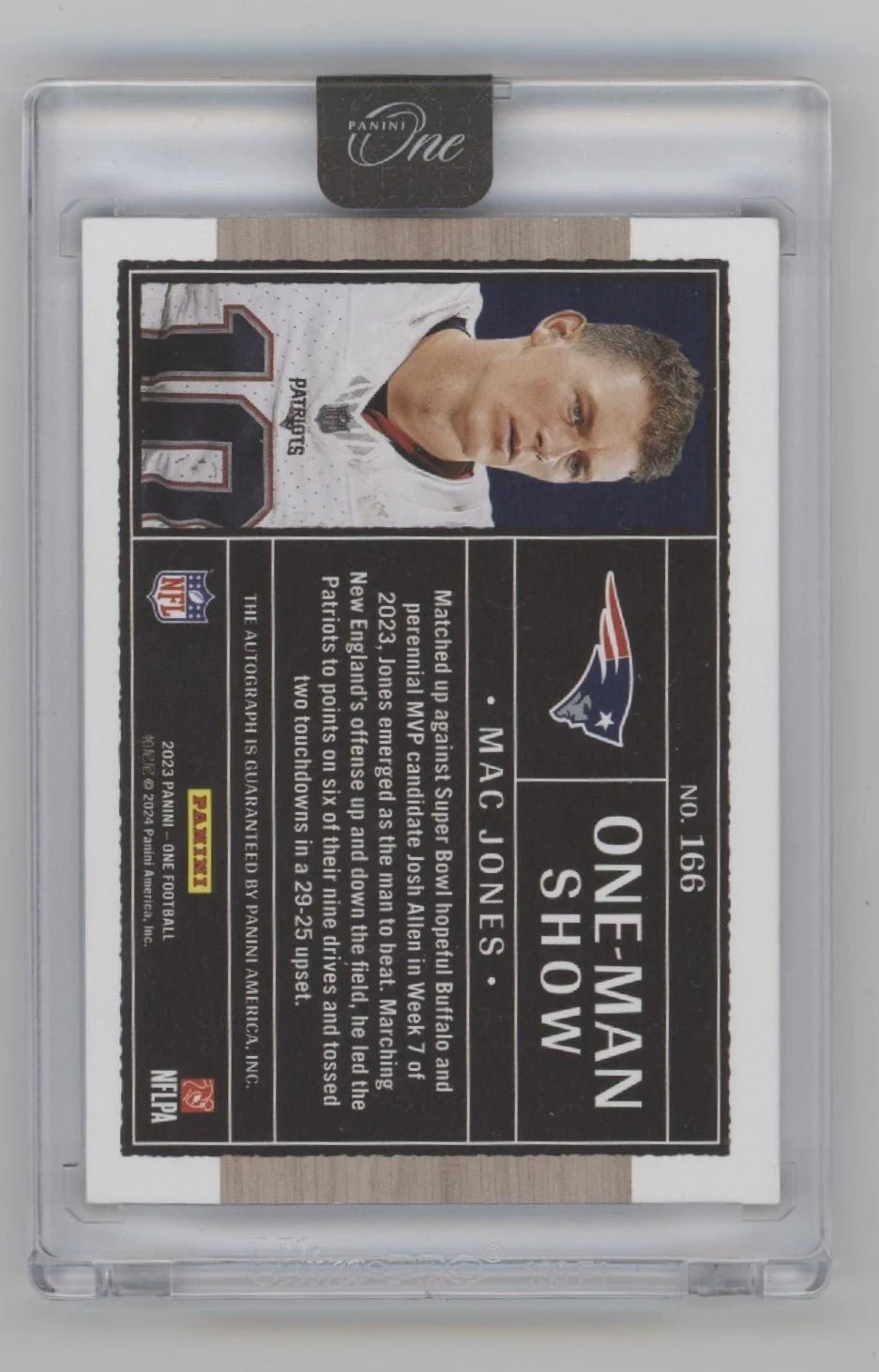 Mac Jones 2023 Panini One Man Show Auto 3/5 #166 - Image 2
