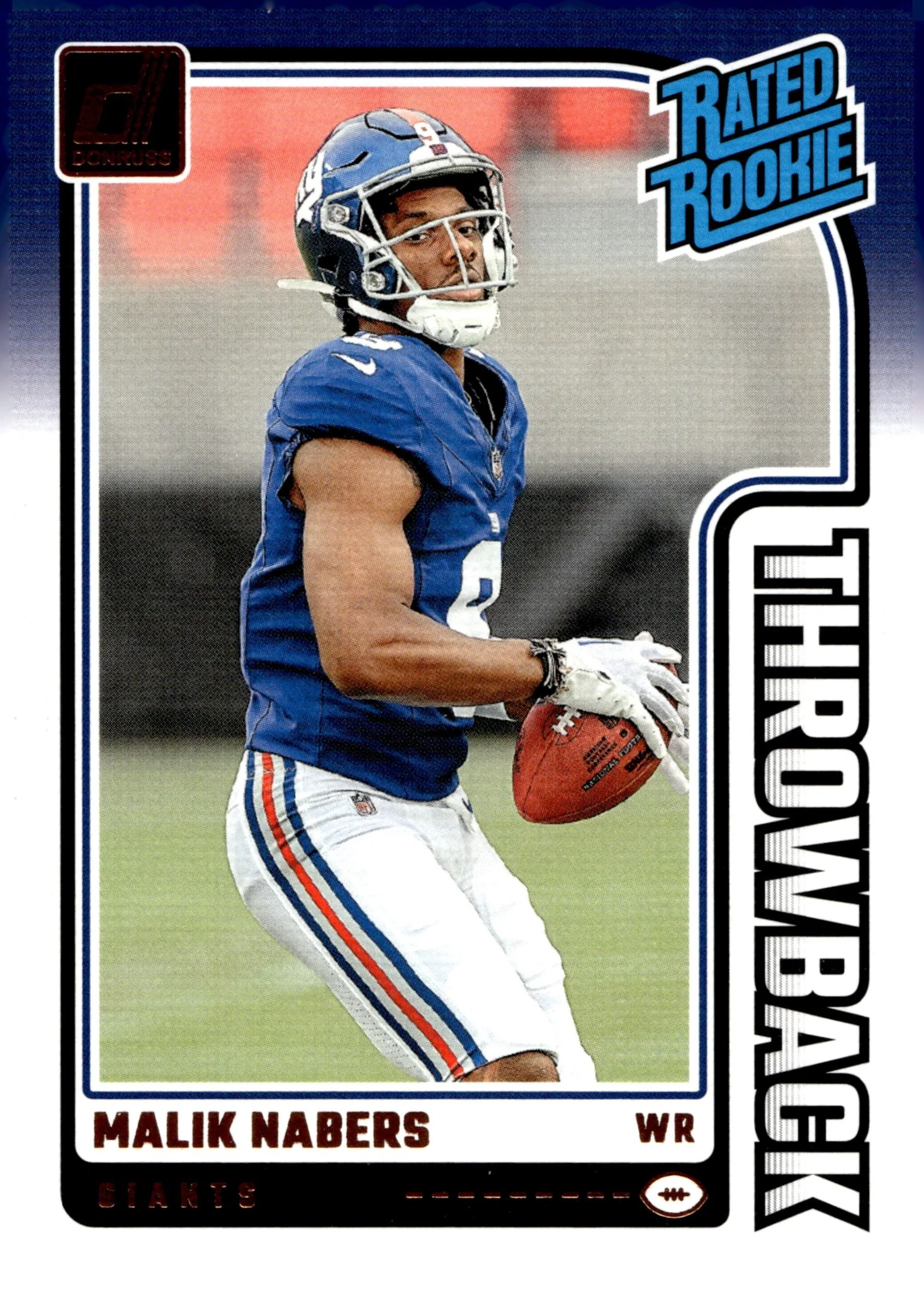 Malik Nabers 2024 Panini Donruss Rated Rookie Throwback RC #48
