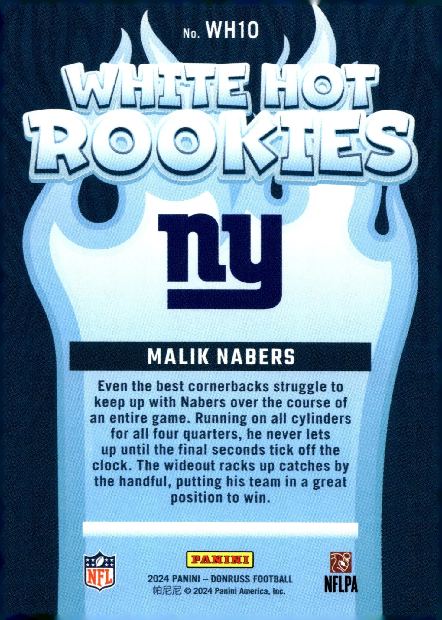 Malik Nabers 2024 Panini Donruss White Hot Rookies RC #WH10 #2 - Image 2