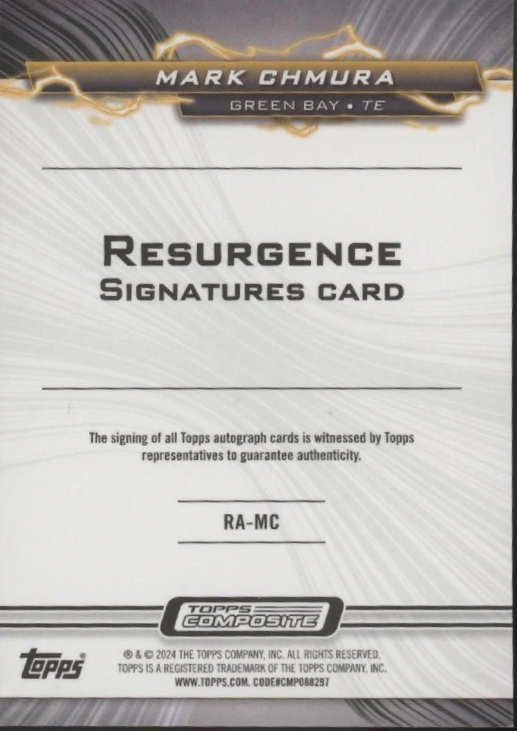 Mark Chmura 2023 Topps Composite Resurgence Teal Surge Refractor Auto 102/149 - Image 2