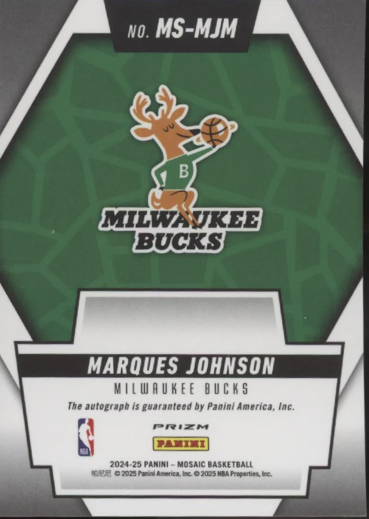 Marques Johnson 2024-25 Panini Mosaic Scripts Prizm Auto #MS-MJM - Image 2