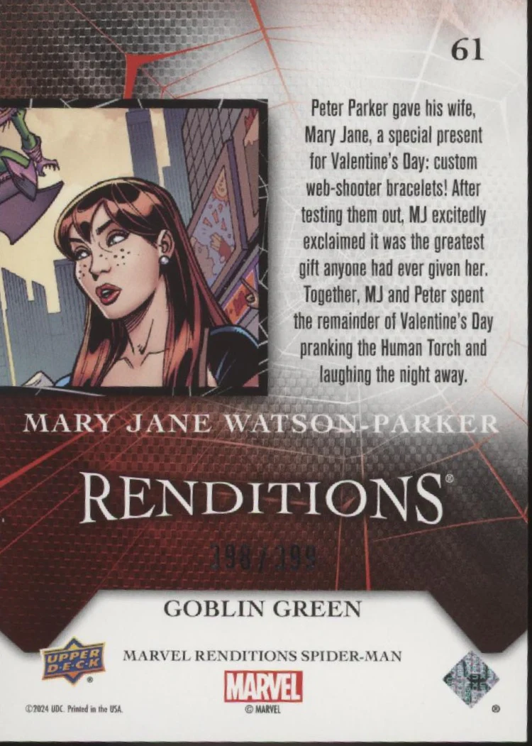 Mary Jane Watson-Parker 2024 Marvel Renditions Spider-Man Goblin Green 398/399 - Image 2