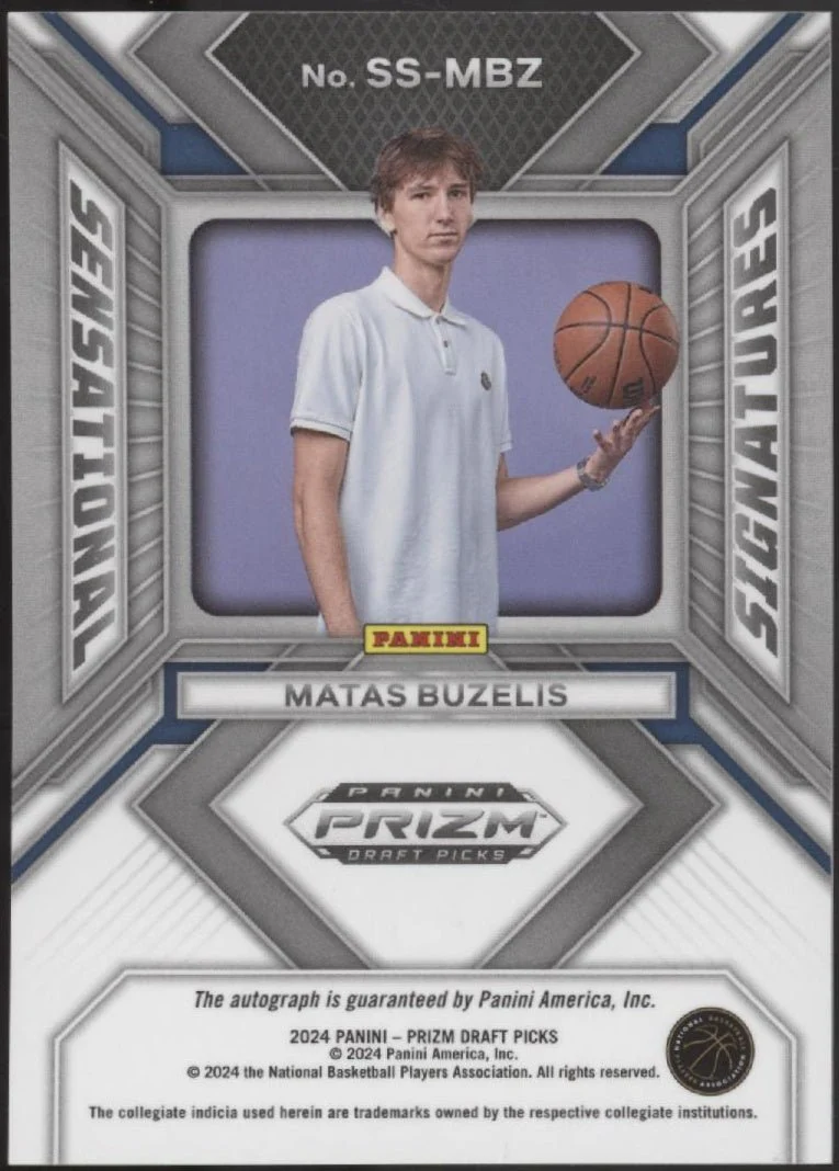Matas Buzelis 2024 Panini Prizm Draft Picks Sensational Signatures RC Auto - Image 2