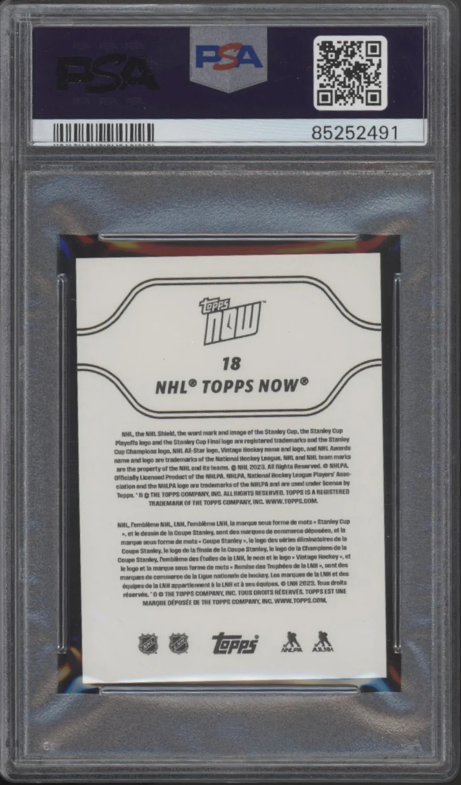 Matthew Poitras 2023-24 Topps Now Stickers RC #18 PSA 10 #1 - Image 2