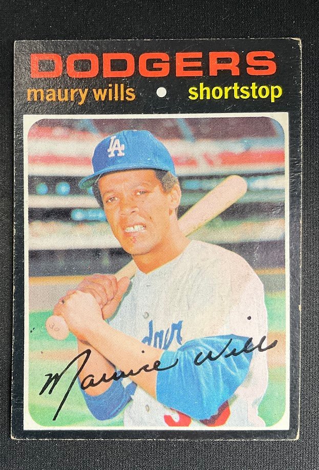 Maury Wills 1971 Topps #385 Los Angeles Dodgers VG - Image 3