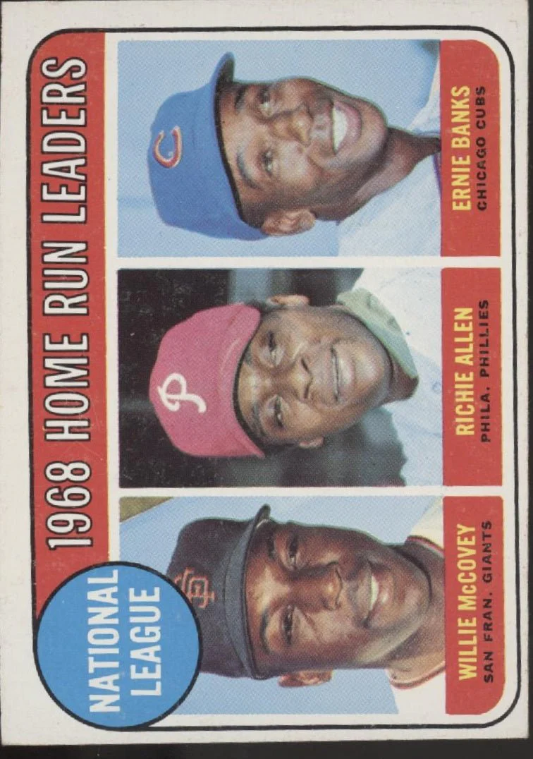 McCovey / Allen / Banks 1969 Topps Home Run Leaders #6 VG #2