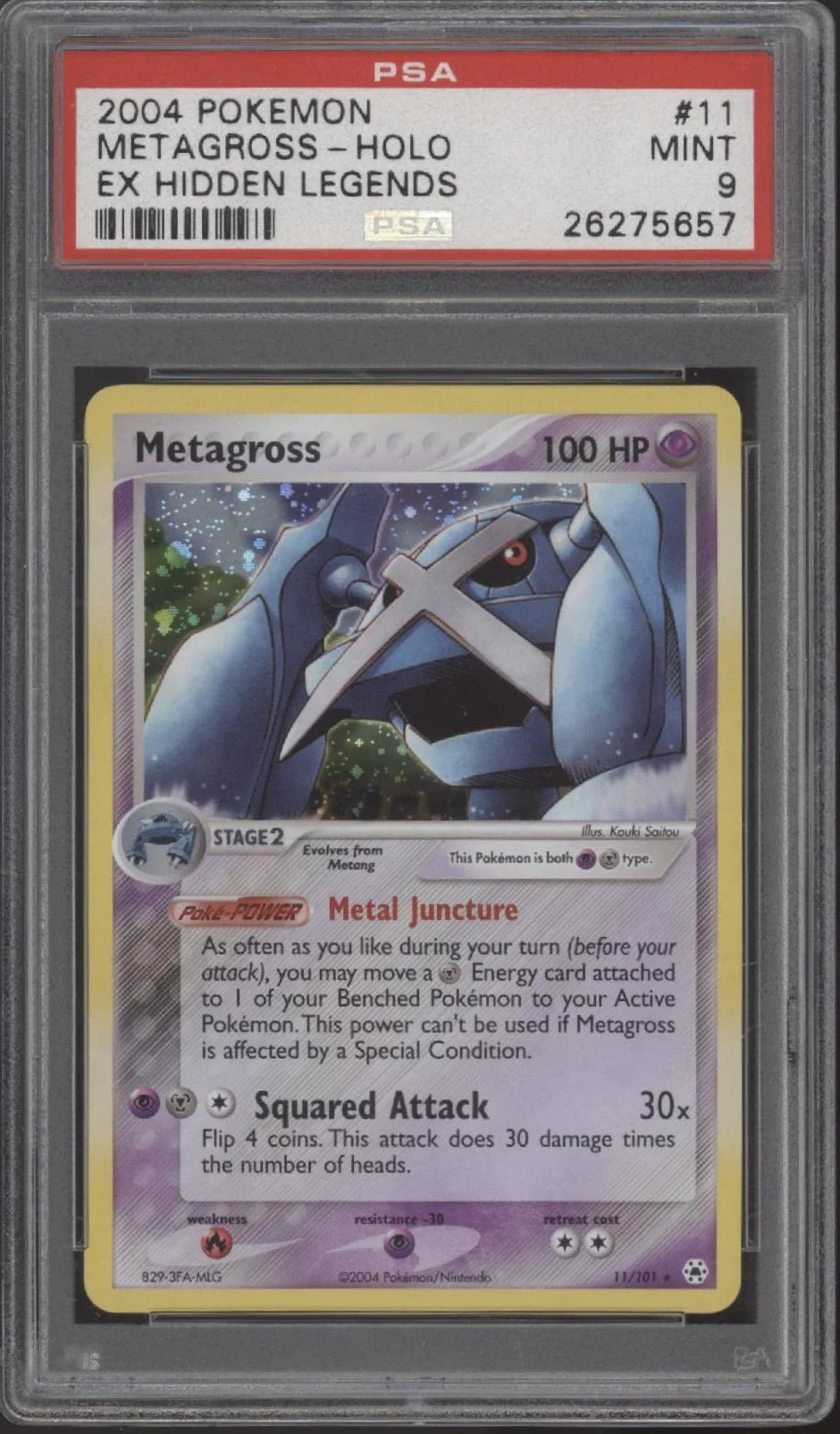 Metagross Pokemon EX Hidden Legends #11 PSA 9