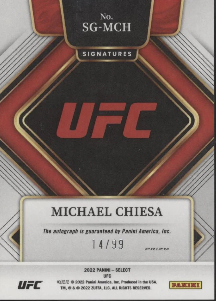 Michael Chiesa 2022 Panini Select Red Prizm Auto 14/99 #SG-MCH - Image 2