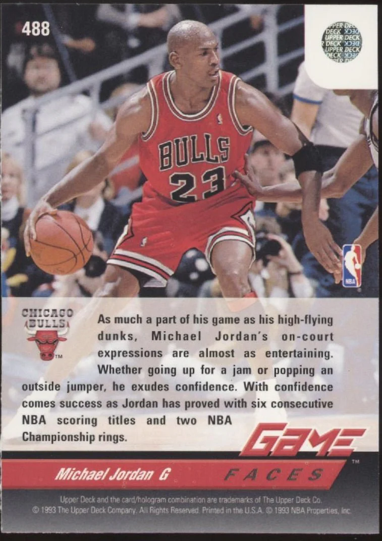 Michael Jordan 1992-93 Upper Deck Game Faces #488 #2 - Image 2