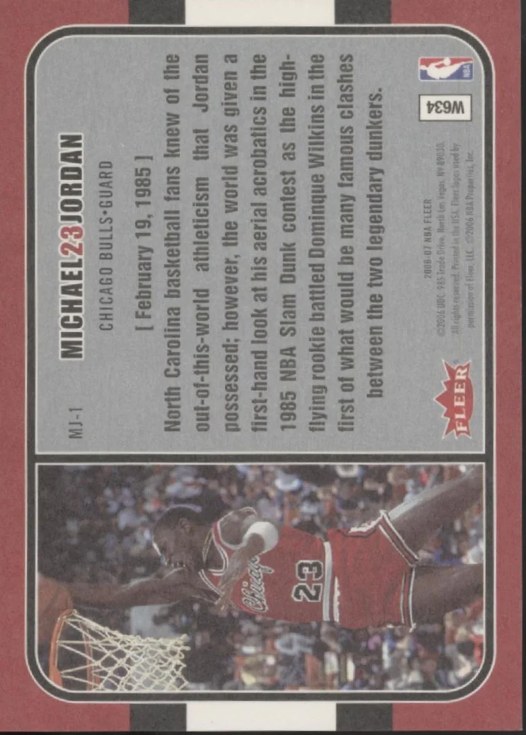 Michael Jordan 2006-07 Fleer Greatest Moments #MJ-1 - Image 2
