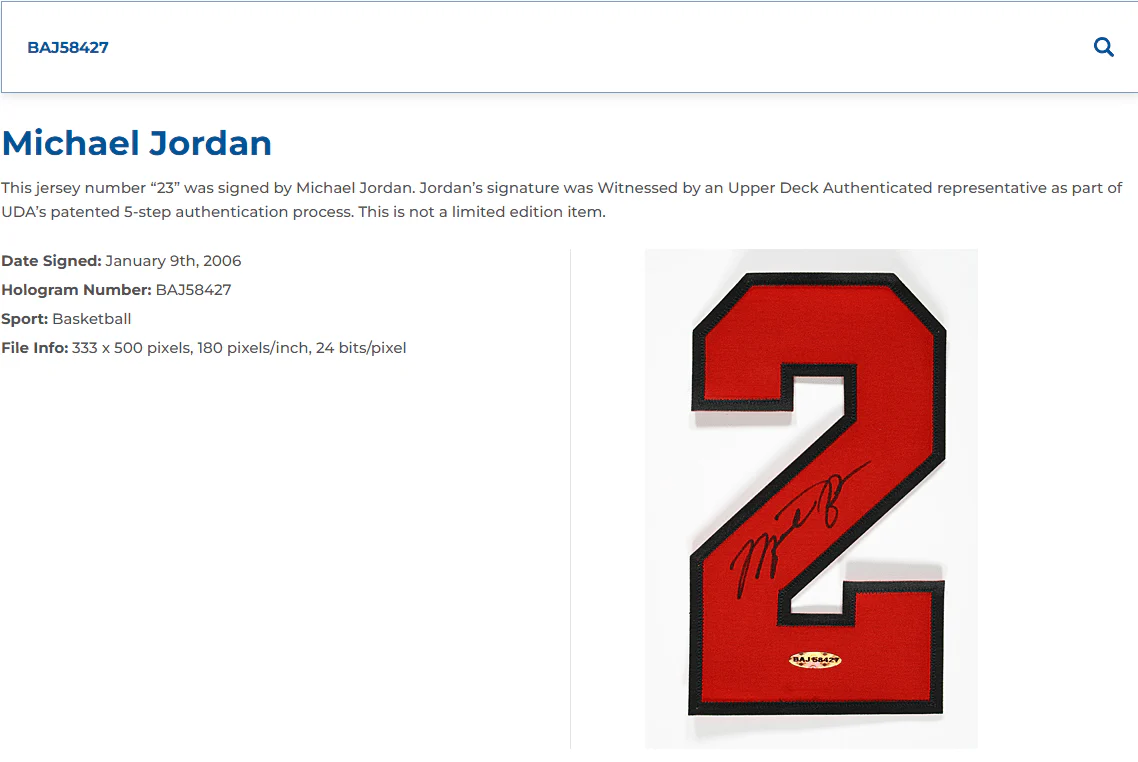 Michael Jordan 2006 Signed Chicago Bulls NBA Finals Jersey with Upper Deck COA - Image 12