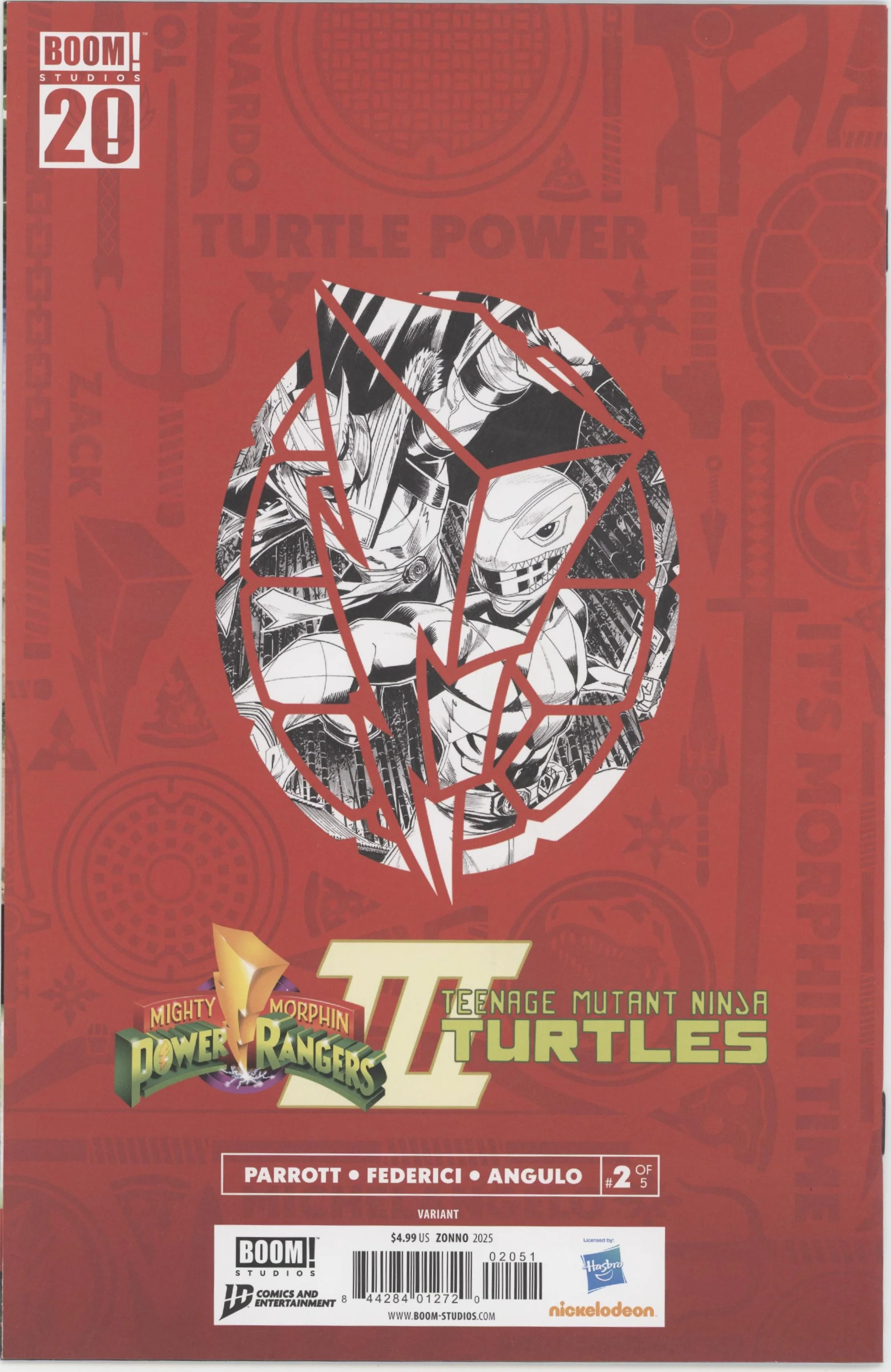 Mighty Morphin Power Rangers/Teenage Mutant Ninja Turtles III #2 E 1 in 10 Variant Edition (Full Art, Zonno) - Image 2