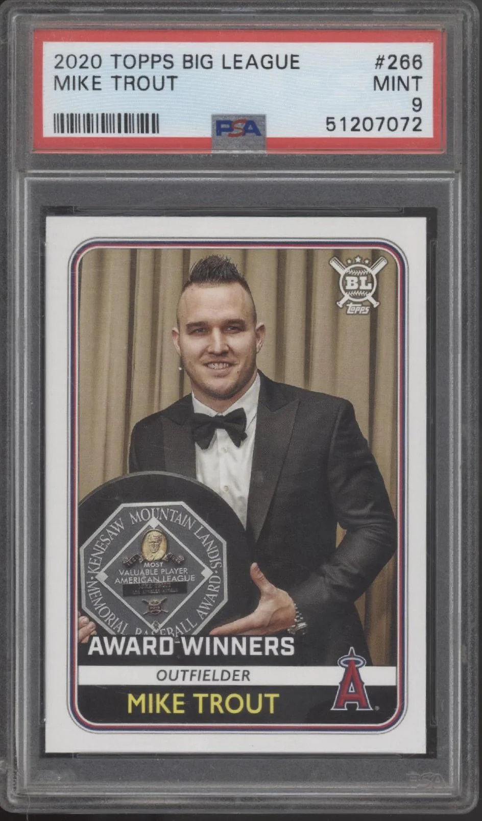Mike Trout 2020 Topps Big League Award Winners #266 PSA 9