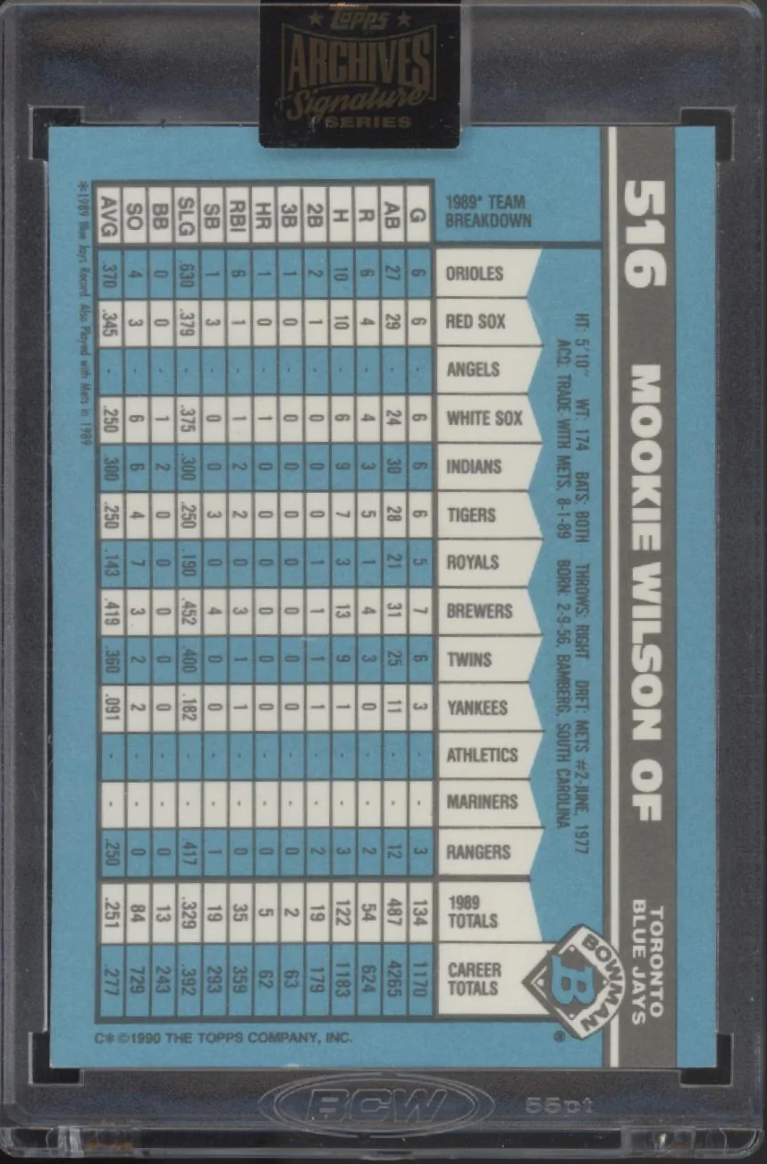 Mookie Wilson 2022 Topps Archives Signature Series Auto 06/10 - Image 2