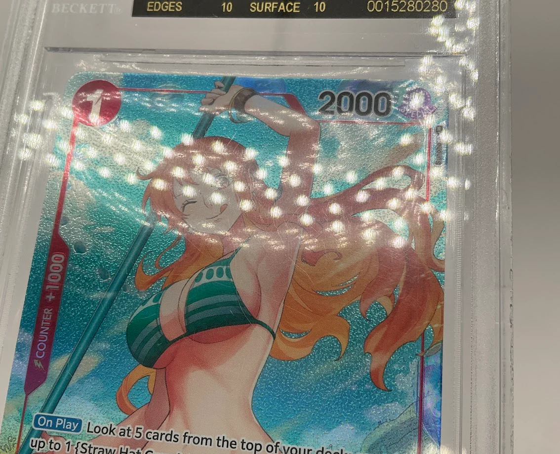 Nami One Piece Card Game Romance Dawn Alternate Art Beta #016 BGS 10 Black Label - Image 3