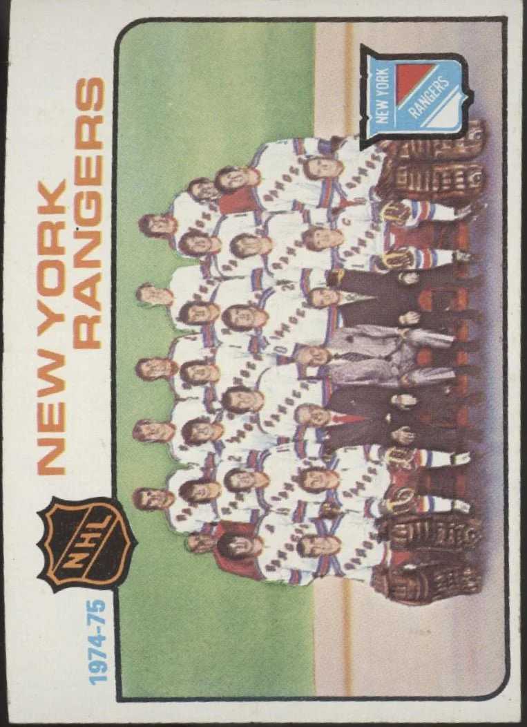 New York Rangers 1975-76 Topps Checklist #94 EX
