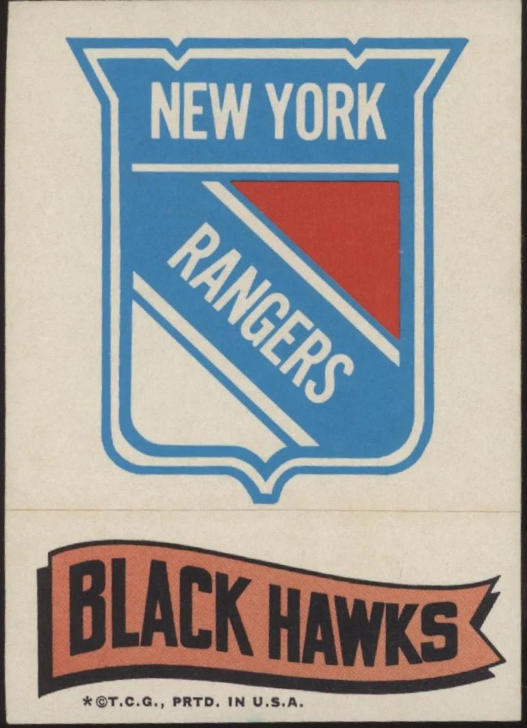 New York Rangers / Chicago Blackhawks 1973-74 Topps Team Stickers