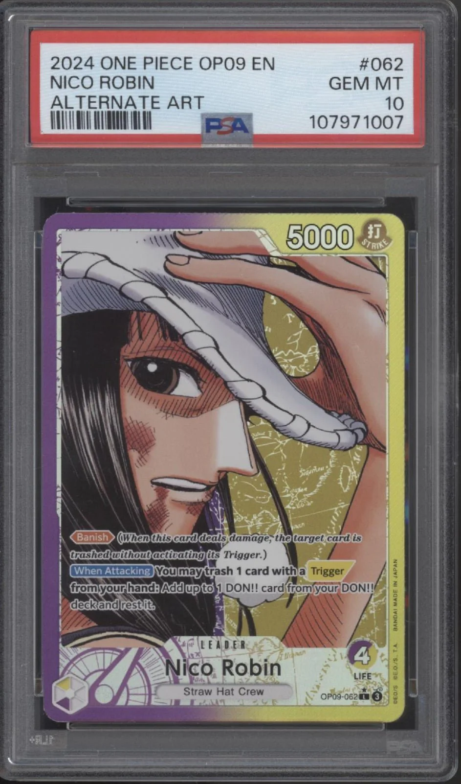 Nico Robin One Piece Card Game Emperors in the New World Alt Art #062 PSA 10