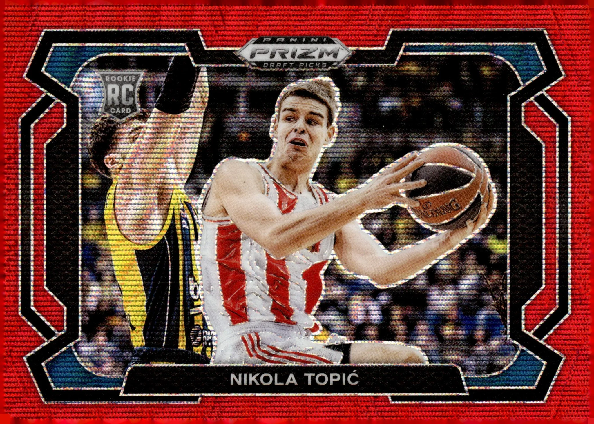 Nikola Topic 2024 Panini Prizm Draft Picks Variation Red Wave Prizm RC #10