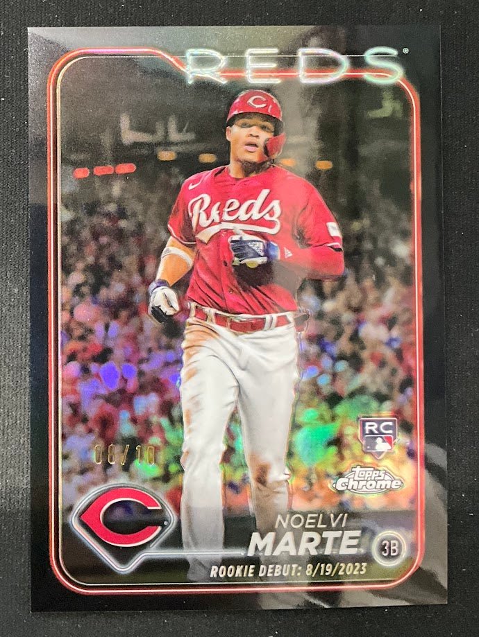 Noelvi Marte 2024 Topps Chrome Update Series Black Refractor RC 08/10 #USC91 - Image 3