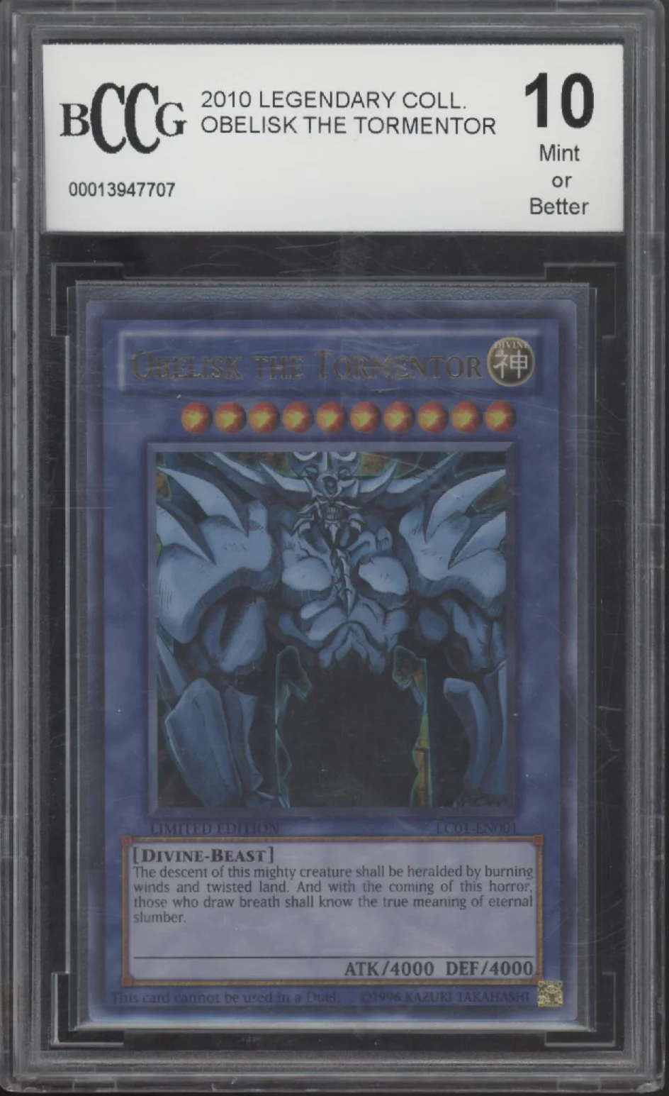 Obelisk the Tormentor Yu-Gi-Oh! Legendary Collection Limited Edition Beckett 10