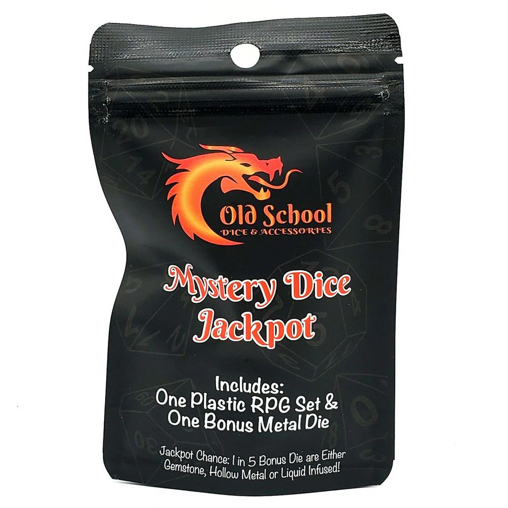 Old School Dice: Mystery Dice Jackpot: 7-Piece Acrylic Set w/ Bonus Metal Dice