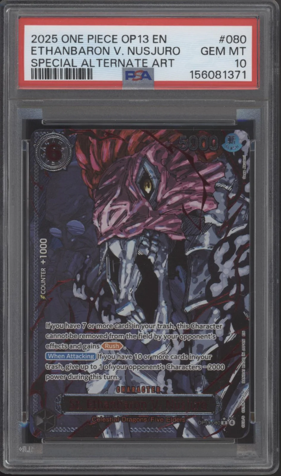 The Five Elders One Piece OP13 Special Alternate Art PSA 10 Sequential Set of 5 - Image 2