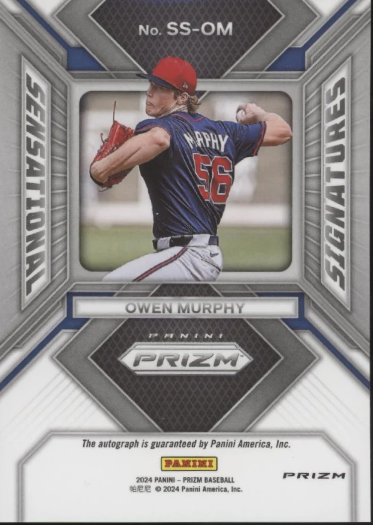 Owen Murphy 2024 Panini Prizm Sensational Signature Green Prizm Auto #SS-OM - Image 2
