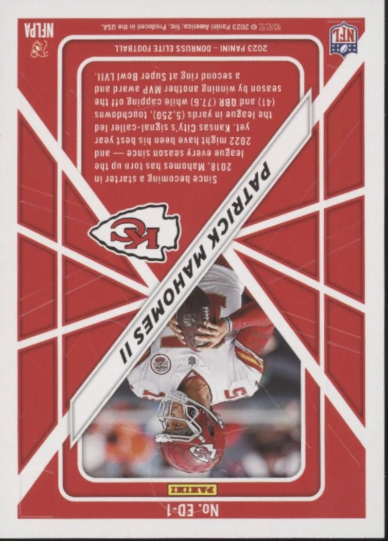 Patrick Mahomes II 2023 Panini Donruss Optic Elite Decked Foil #ED-1 - Image 2