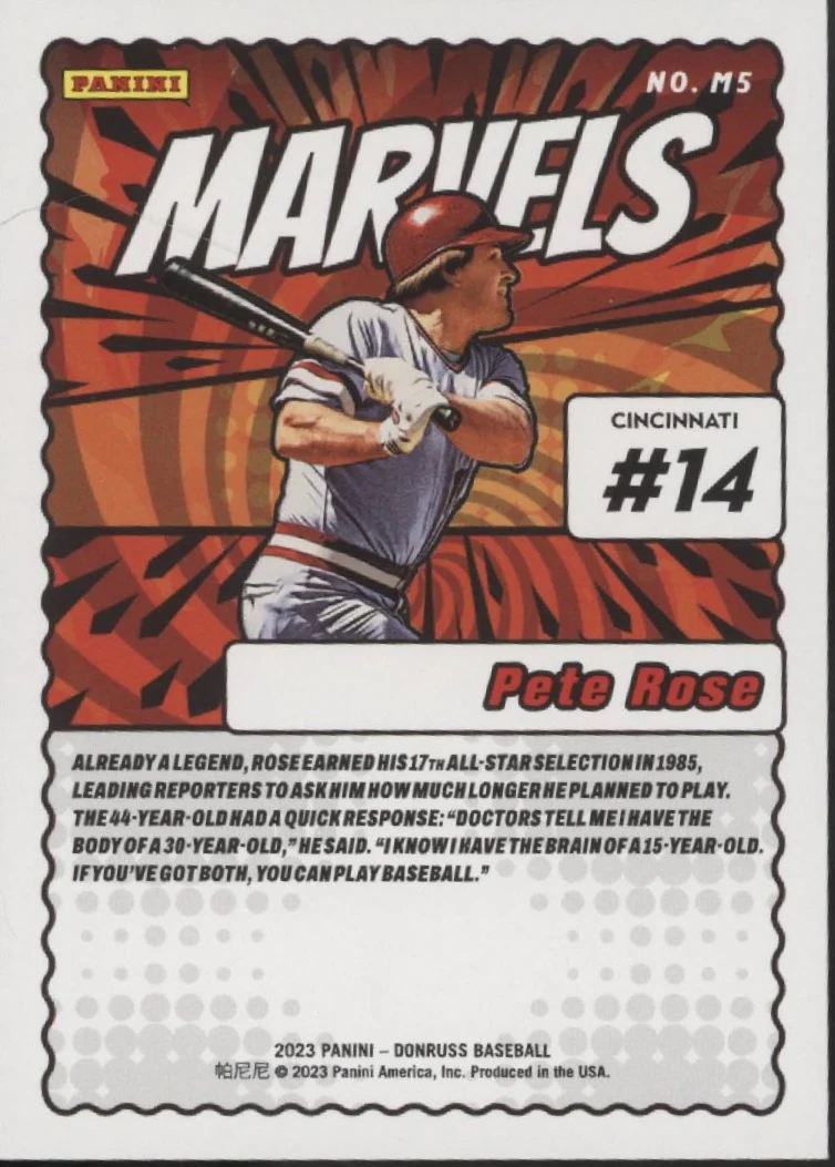 Pete Rose 2023 Panini Donruss Marvels Mojo Holo #M5 - Image 2