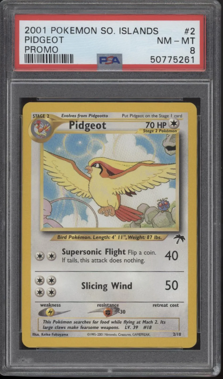 Pidgeot Pokemon Southern Islands Promo #2 PSA 8