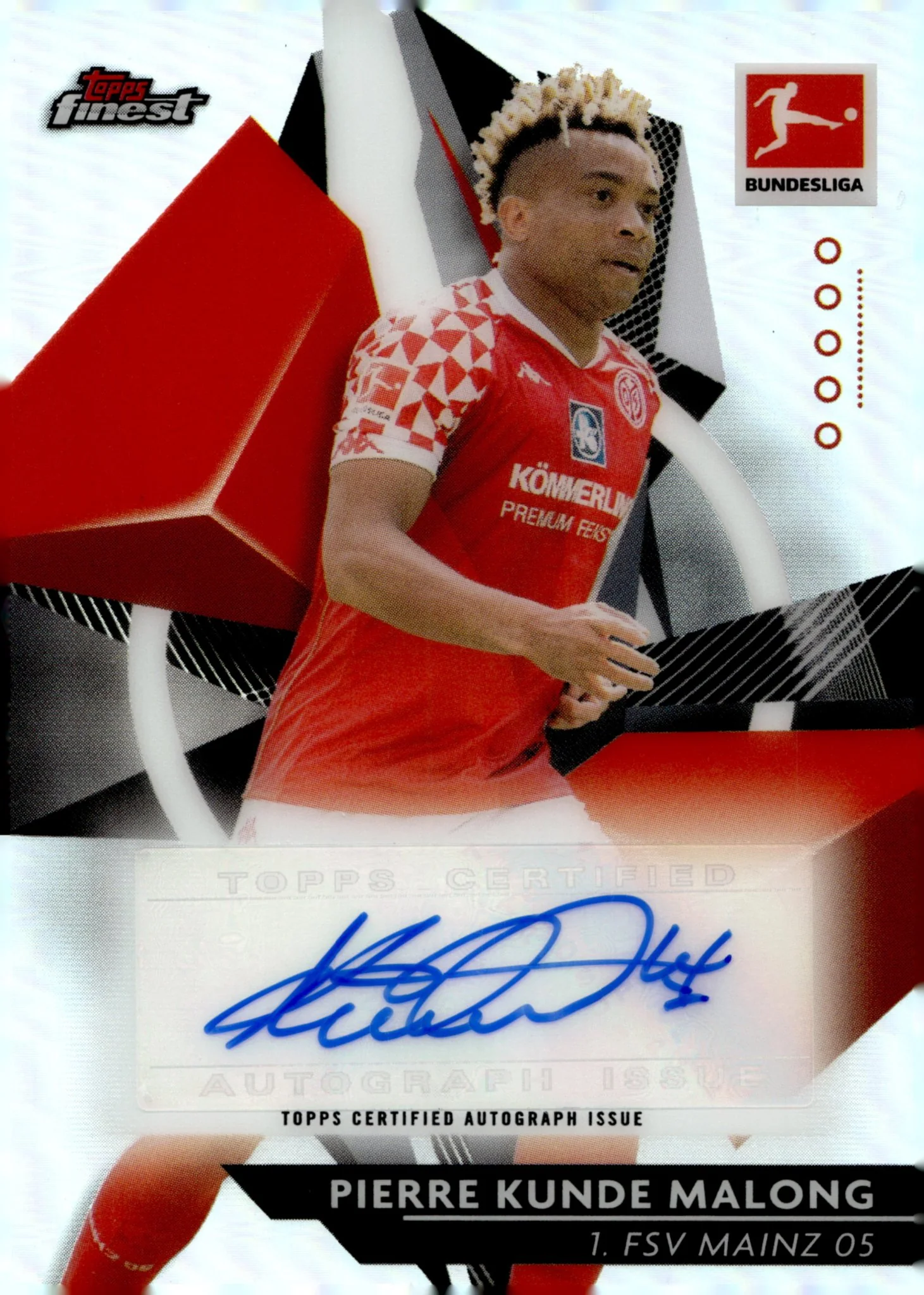 Pierre Kunde Malong 2020-21 Topps Finest Bundesliga Refractor Auto #67