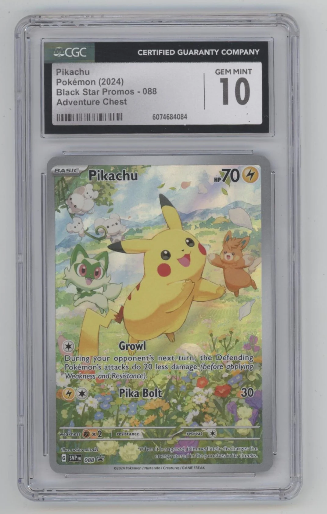 Pikachu Pokemon Adventure Chest Black Star Promo #088 CGC 10 #1