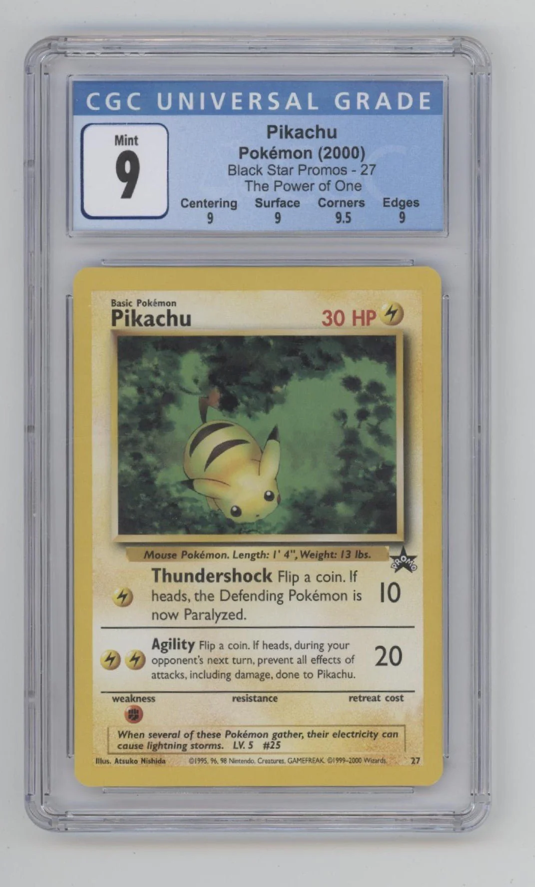 Pikachu Pokemon Black Star Promo The Power of One #27 CGC 9