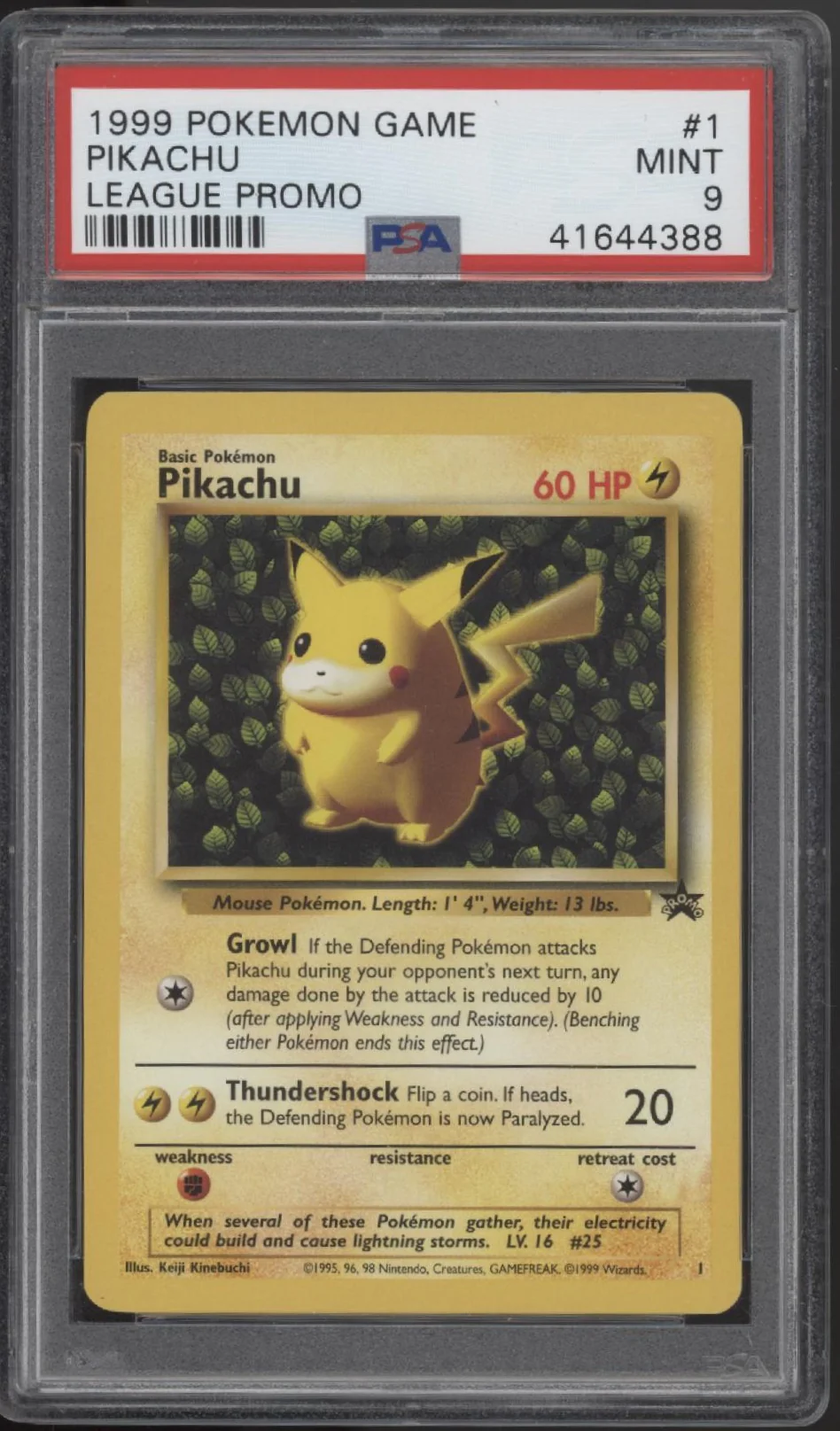 Pikachu Pokemon League Promo #1 PSA 9