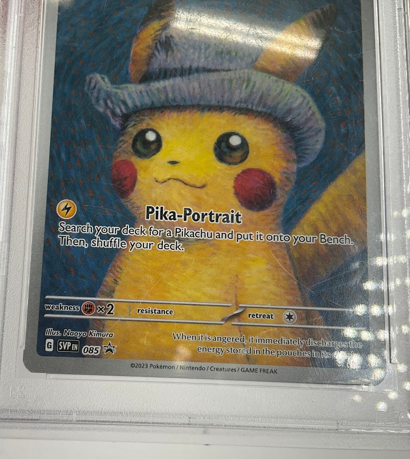 Pikachu with Grey Felt Hat Pokemon x Van Gogh Museum Promo #085 PSA 9 - Image 4