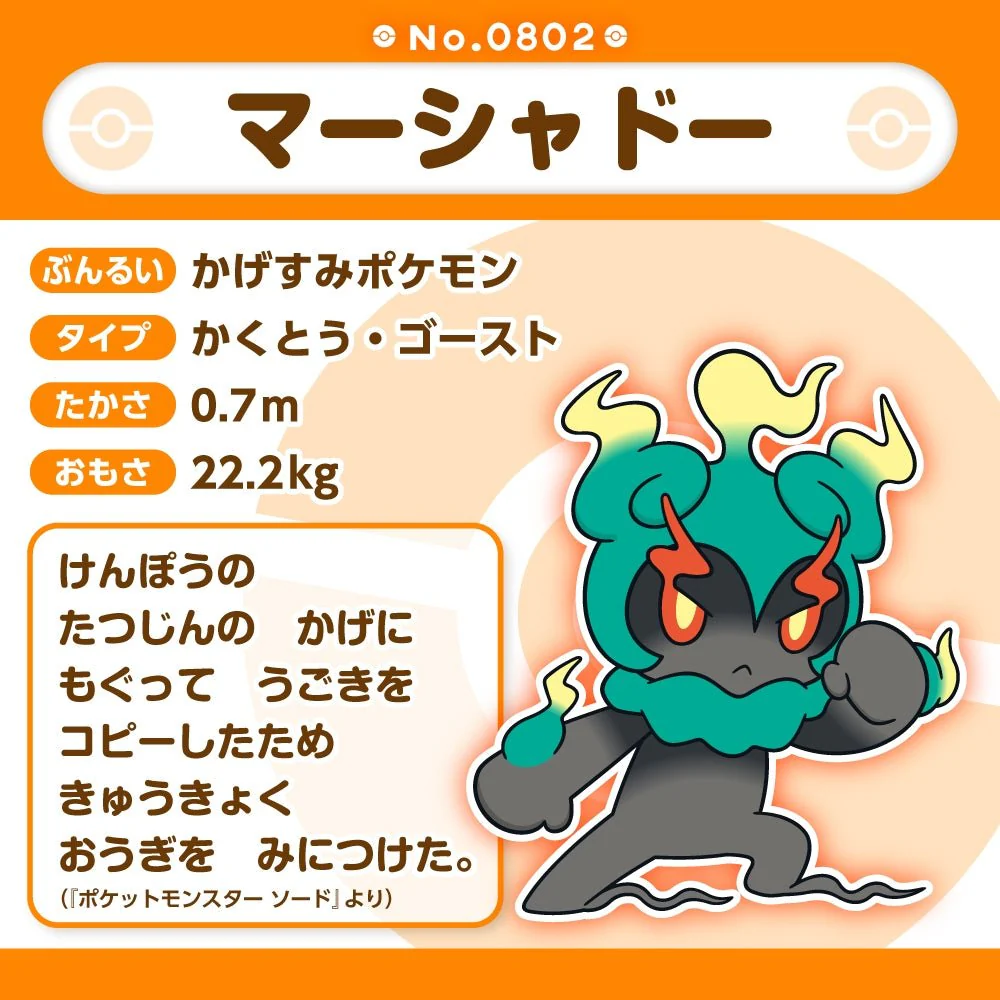Pokemon: Pokemon Fit Marshadow (Powered-Up Form) No.802 Plush (Japanese Pokemon Center Exclusive) - Image 3