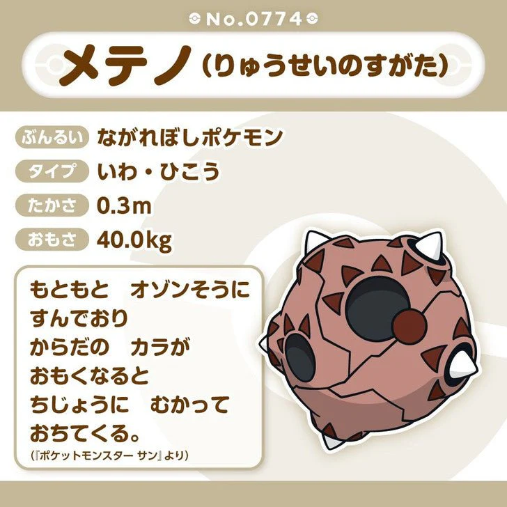 Pokemon: Pokemon Fit Minior (Meteor Form) No.774 Plush (Japanese Pokemon Center Exclusive) - Image 3
