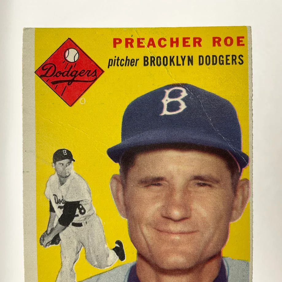 Preacher Roe 1954 Topps #14 Brooklyn Dodgers VG - Image 3