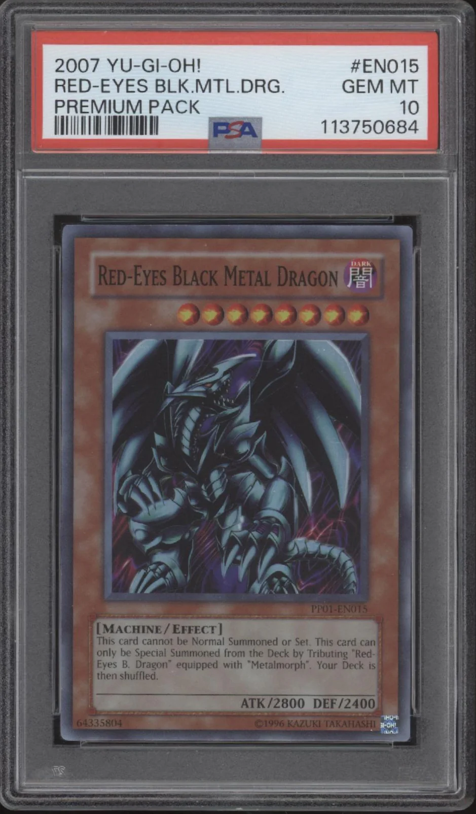 Red-Eyes Black Metal Dragon Yu-Gi-Oh! Premium Pack #EN015 PSA 10