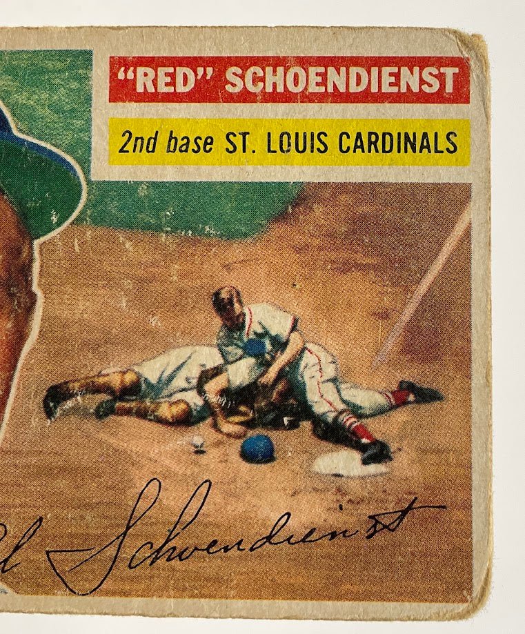 Red Schoendienst 1956 Topps #165 St. Louis Cardinals GD - Image 3