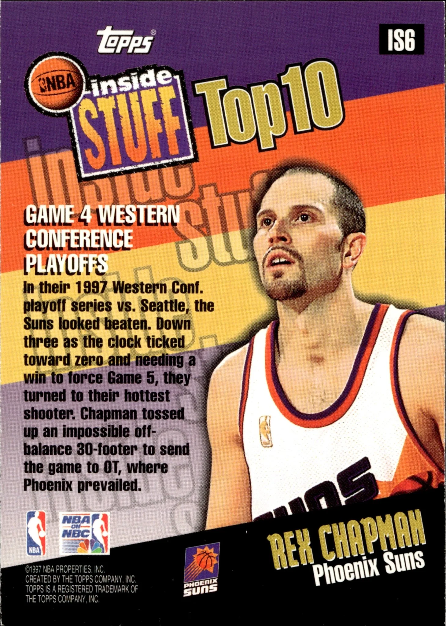 Rex Chapman 1997-98 Topps Inside Stuff #IS6 - Image 2