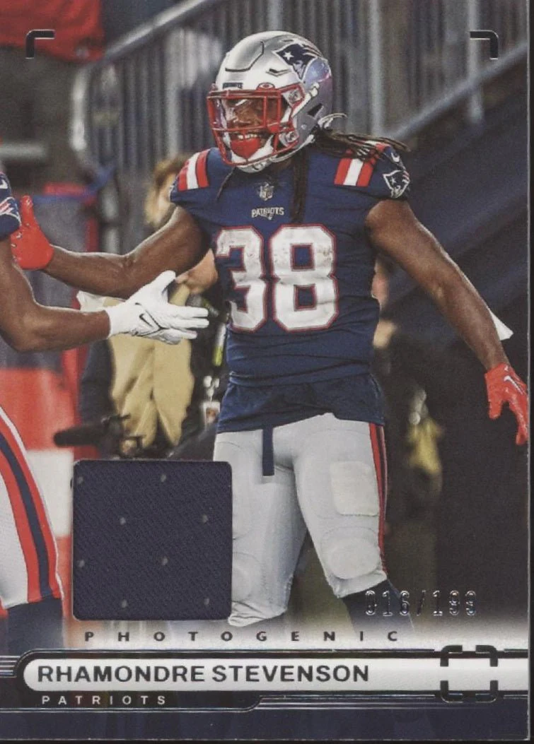 Rhamondre Stevenson 2022 Panini Chronicles Photogenic Swatch 016/199 #PH-5