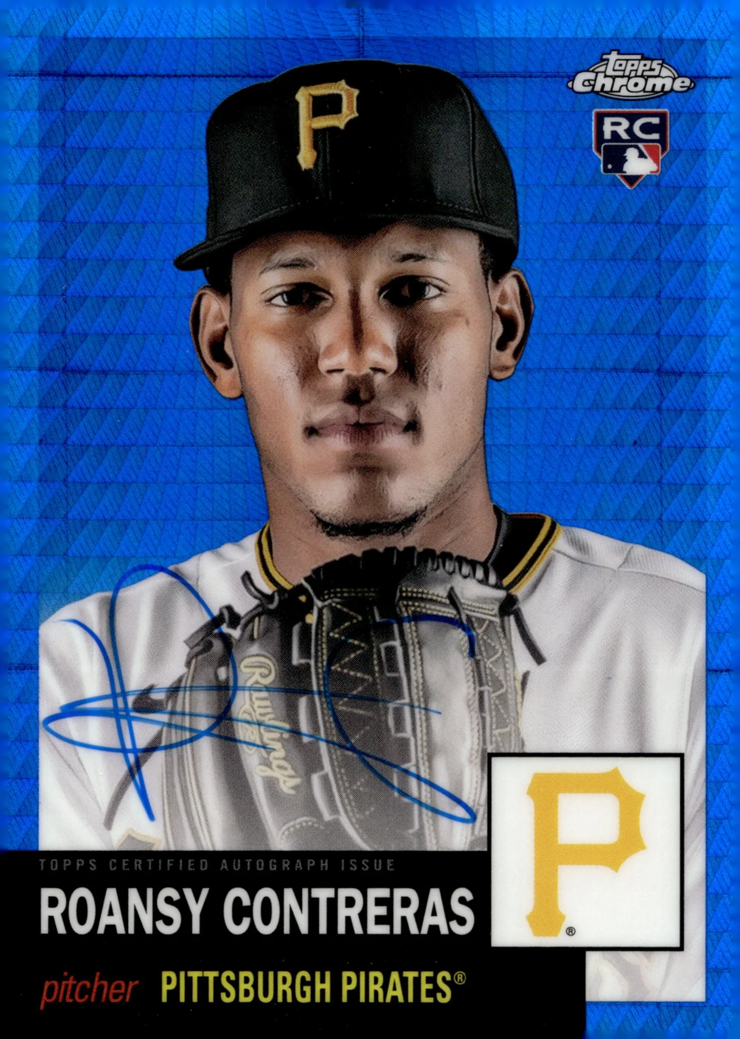 Roansy Contreras 2022 Topps Chrome Platinum Blue Hyper Refractor RC Auto 30/99