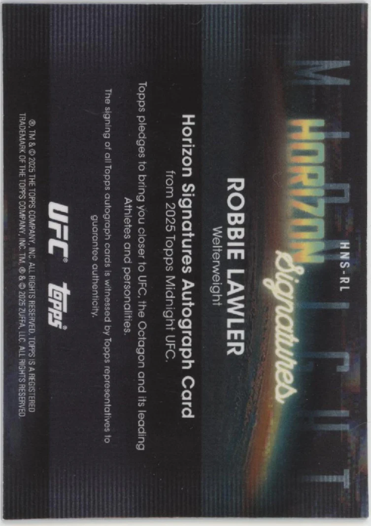 Robbie Lawler 2025 Topps Midnight Horizon Signatures Auto #HNS-RL - Image 2