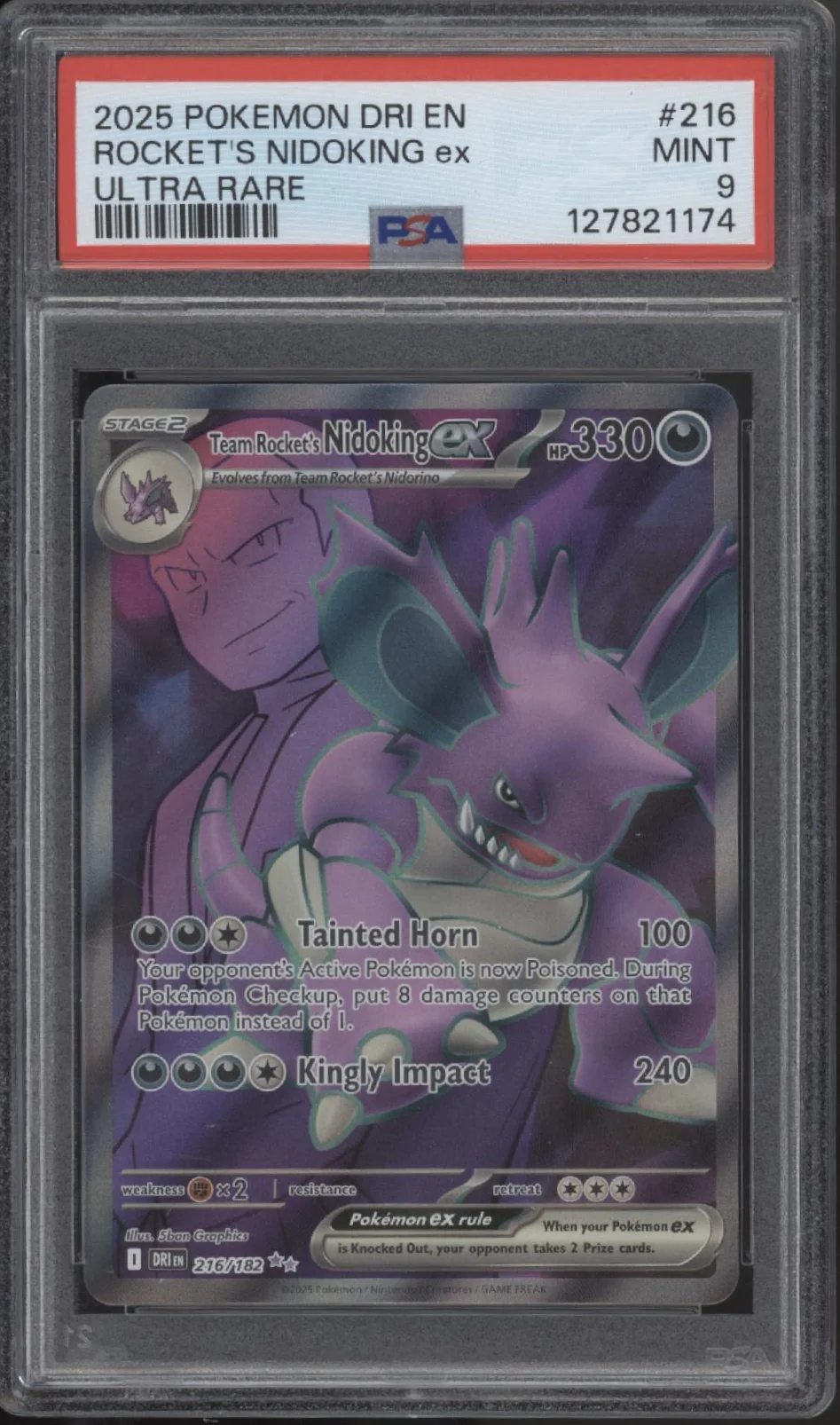 Rocket's Nidoking ex Pokemon Destined Rivals Ultra Rare #216 PSA 9 #1