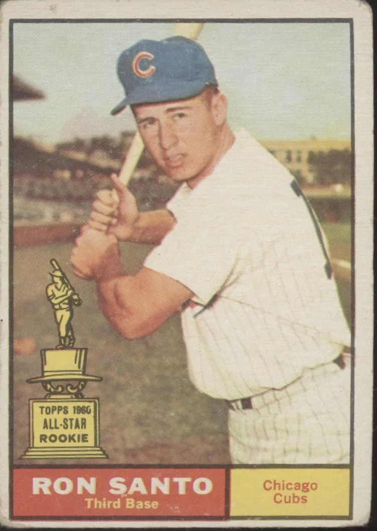 Ron Santo 1961 Topps RC #35 Chicago Cubs VG #2