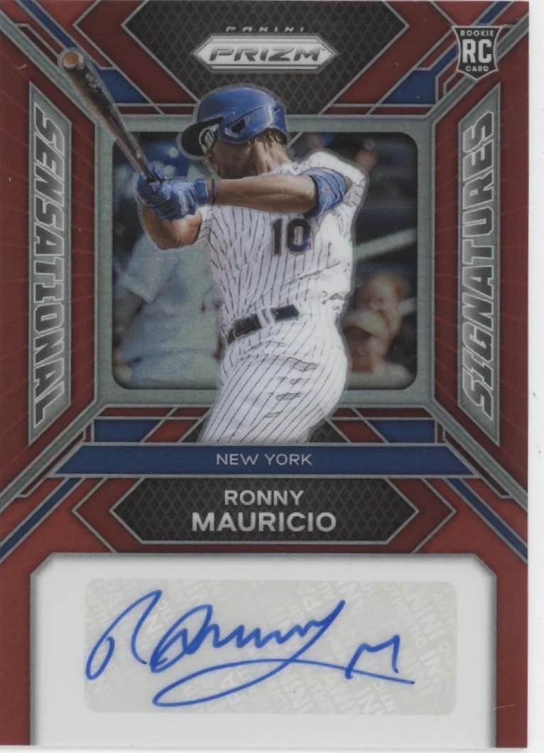 Ronny Mauricio 2024 Panini Prizm Sensational Signatures Red Prizm RC Auto 06/99