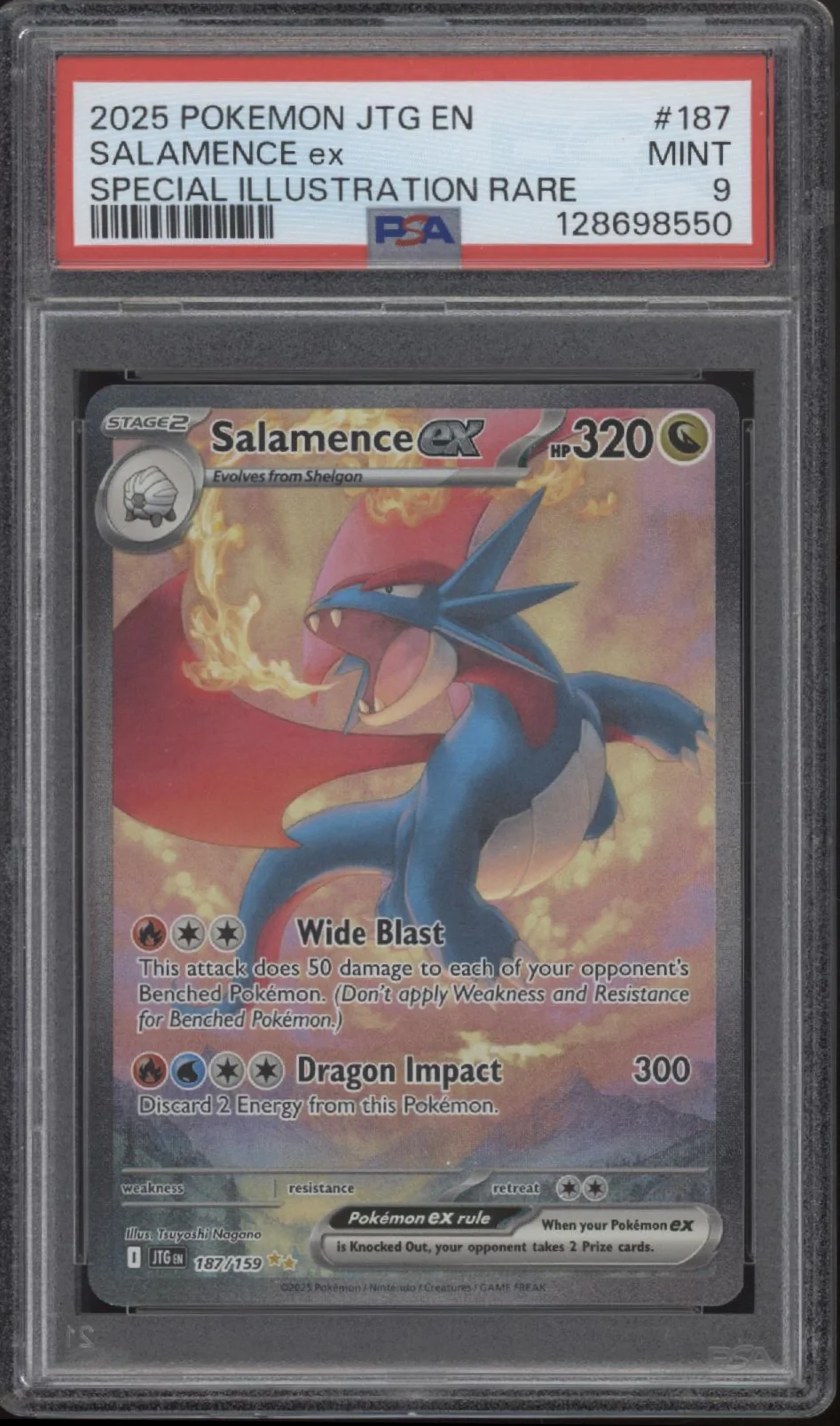 Salamence ex Pokemon Journey Together Special Illustration Rare #187 PSA 9